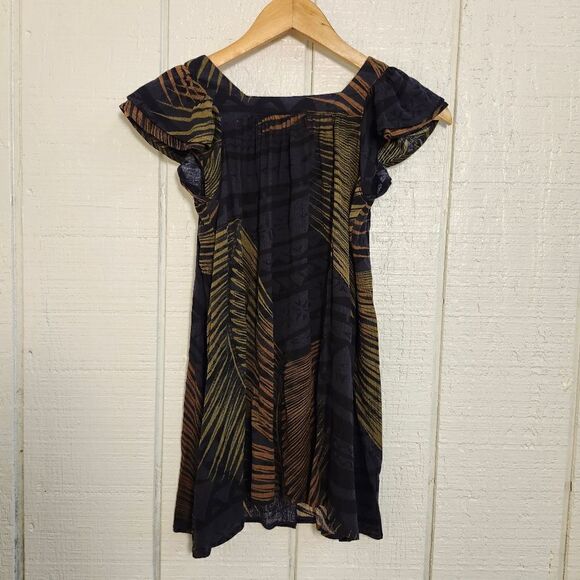TANOA Nu'uuli Flutter Sleeve Girl's Dress TD801 Palm Leaf Made in Hawaii size 10 - Picture 5 of 10